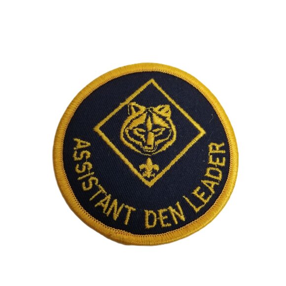 Cub Scouts Assistant Den Leader Patch Navy Blue Yellow Wolf BSA Scouting - Picture 1 of 3